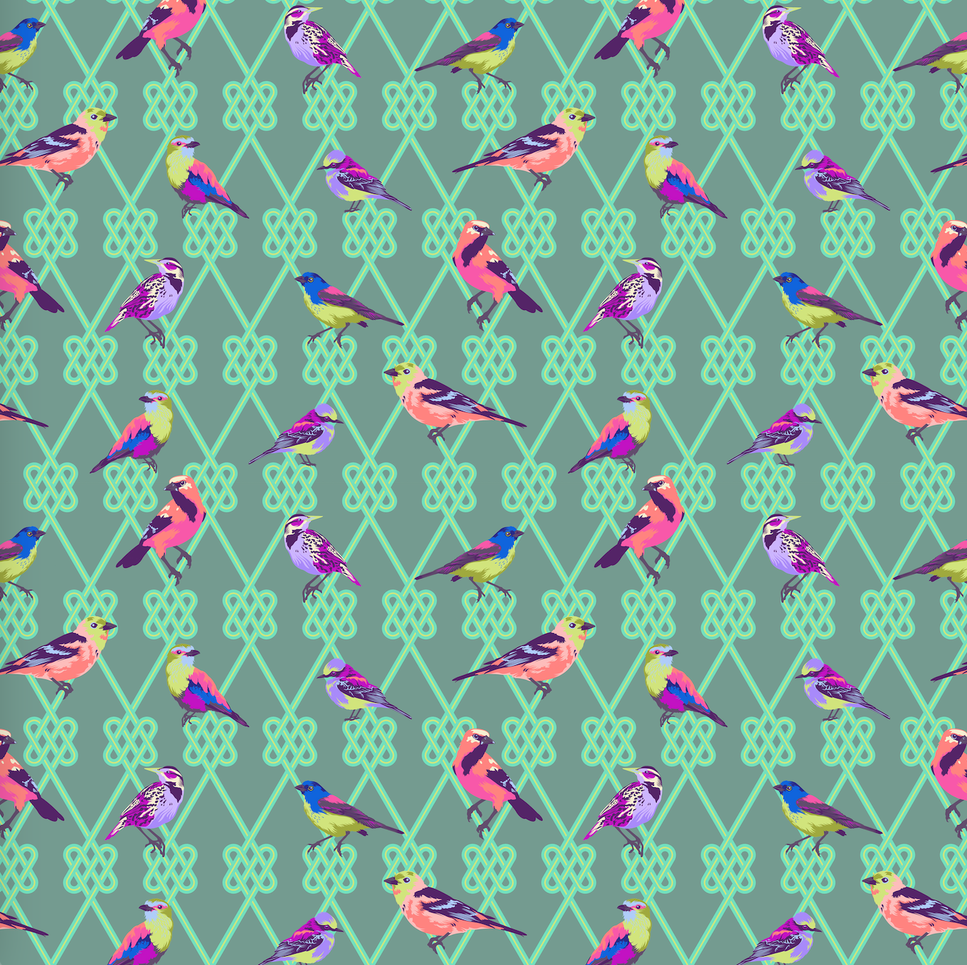 In a Finch in Dusk - Moon Garden by Tula Pink