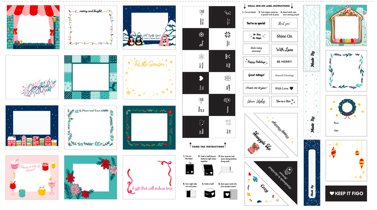 Modern Christmas Fabric Label Panel