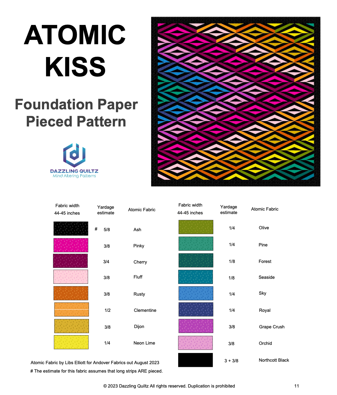 Atomic Kiss Quilt Pattern