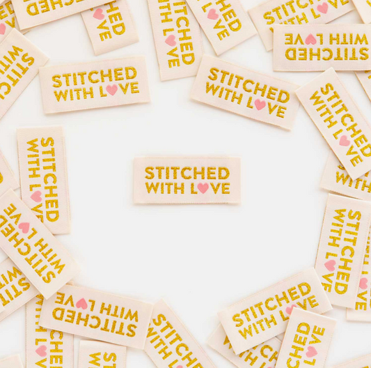 Stitched With Love - Sewing Woven Clothing Label Tags