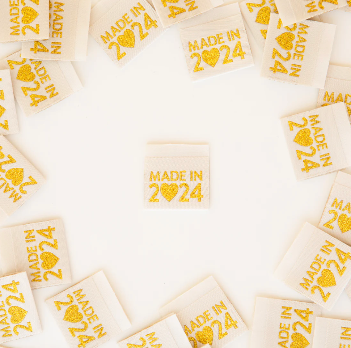 Made in 2024 Gold - Sewing Woven Clothing Label Tags