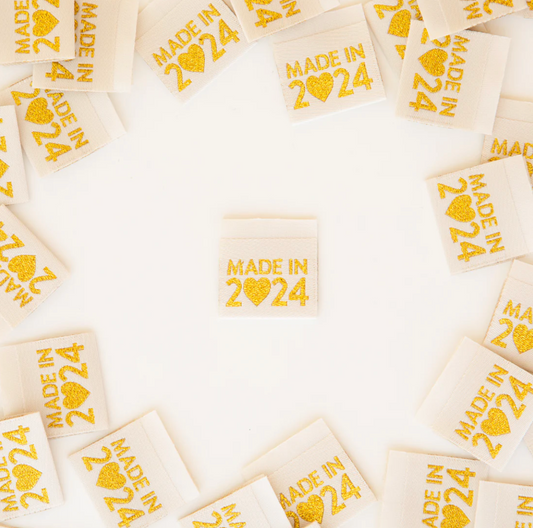 Made in 2024 Gold - Sewing Woven Clothing Label Tags