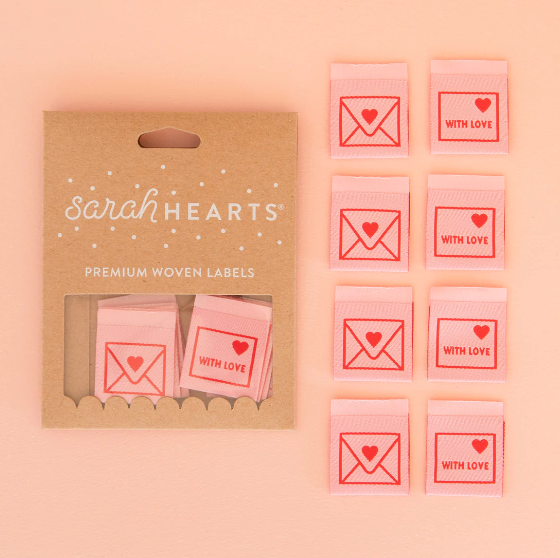 With Love Envelope - Sewing Woven Clothing Label Tags
