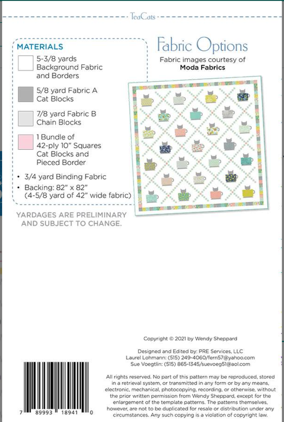 Tea Cats Quilt Pattern