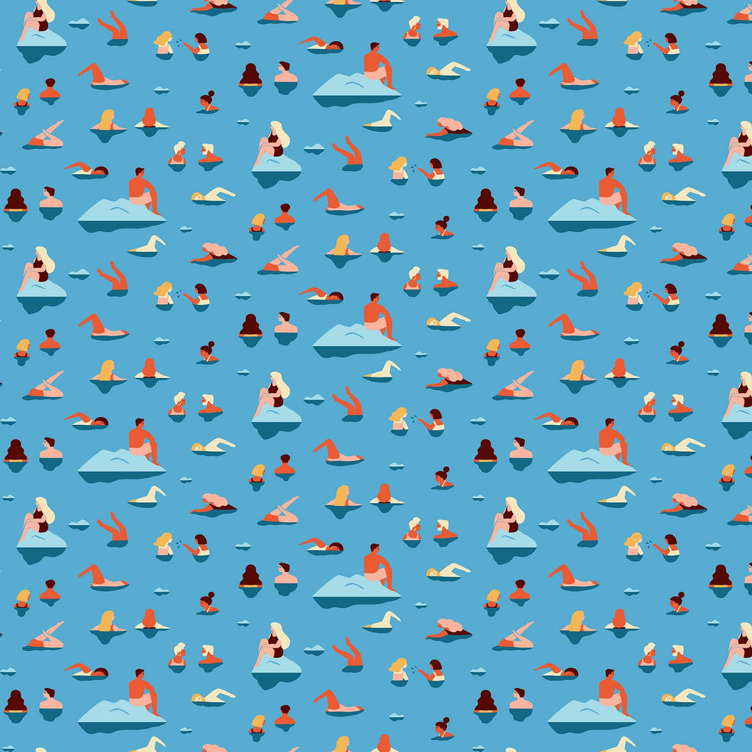 Figo Fabric Simple Pleasures - Swimmers by Naomi Wilkinson