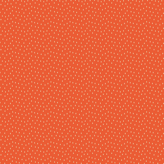 Figo Fabric Simple Pleasures - Drops on Orange by Naomi Wilkinson