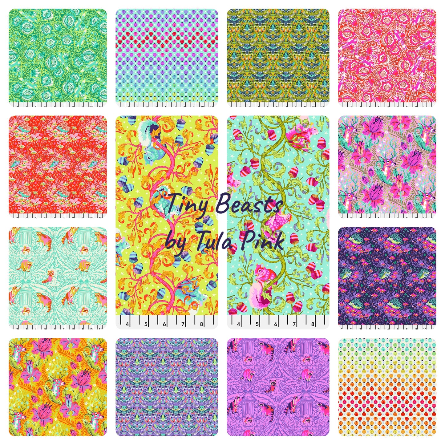 Lady Luck in Glow 108" backing - Tiny Beasts by Tula Pink