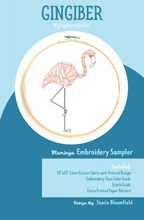 Load image into Gallery viewer, Flamingo Embroidery Sampler
