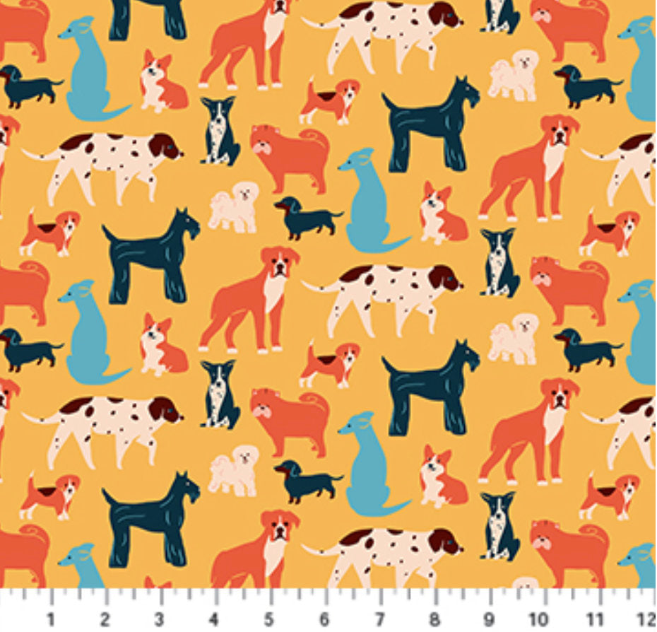 Figo Fabric Simple Pleasures - Dogs by Naomi Wilkinson