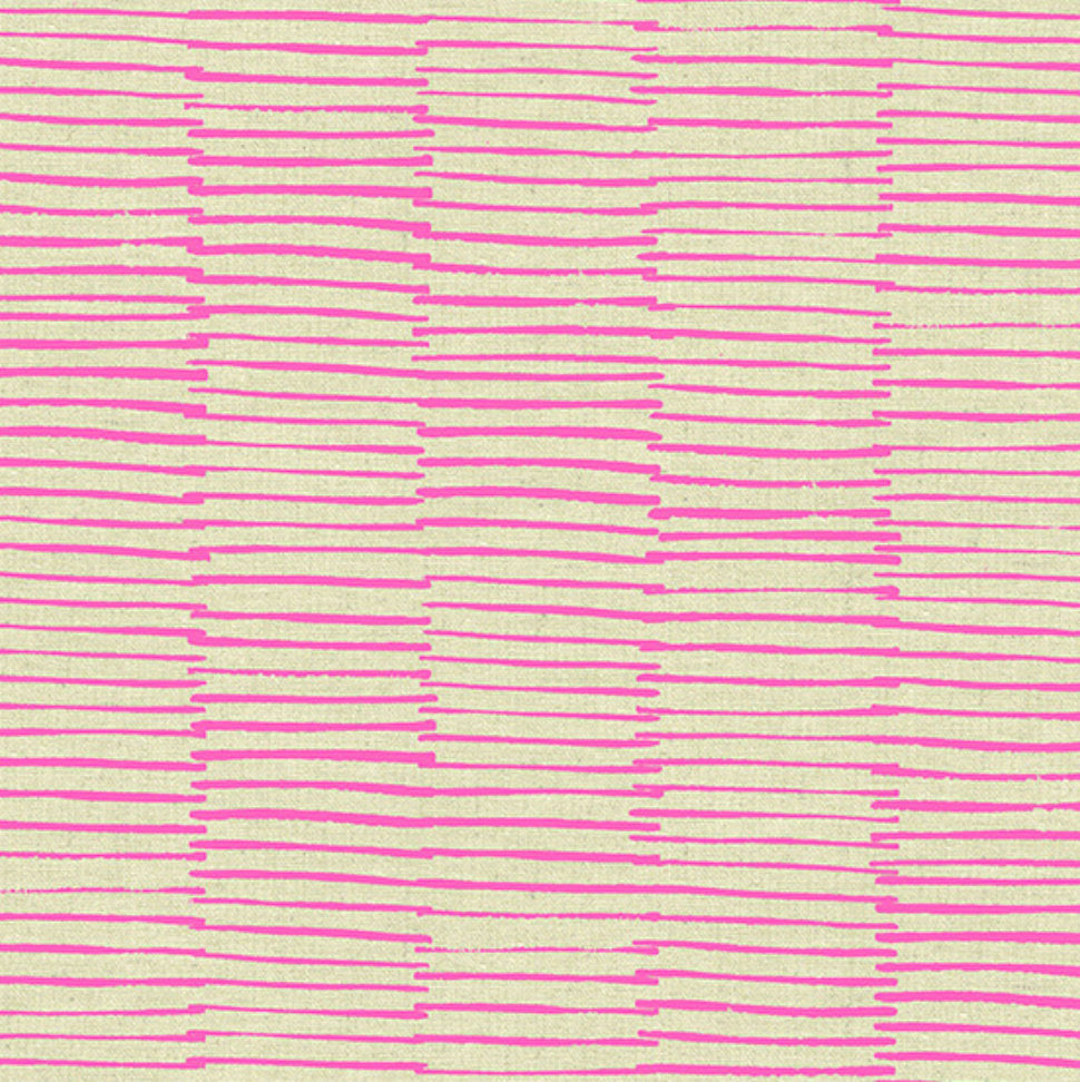Hot Pink Lines on Tailored Cloth in Neutral Linen for Maker Maker by Sarah Golden Andover
