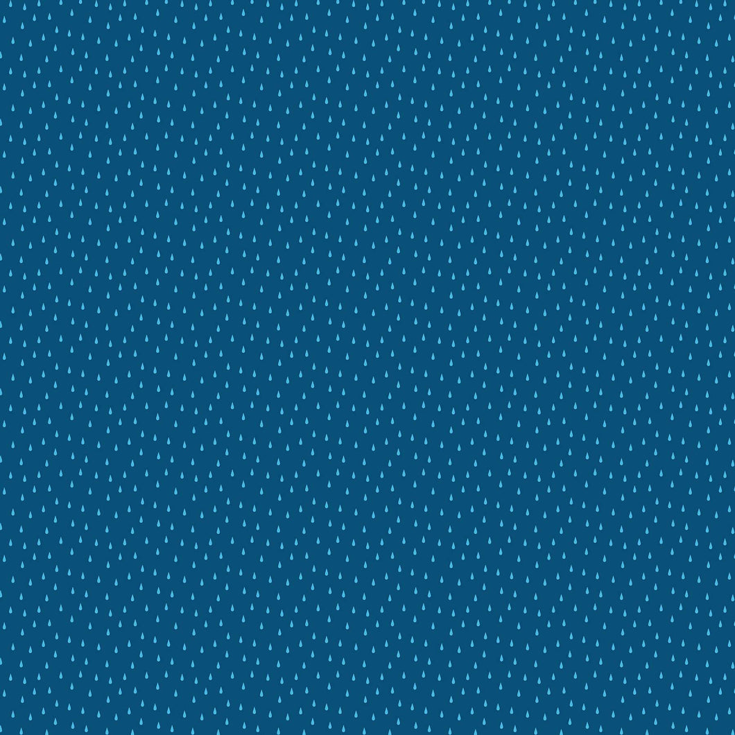 Figo Fabric Simple Pleasures - Drops on Navy by Naomi Wilkinson