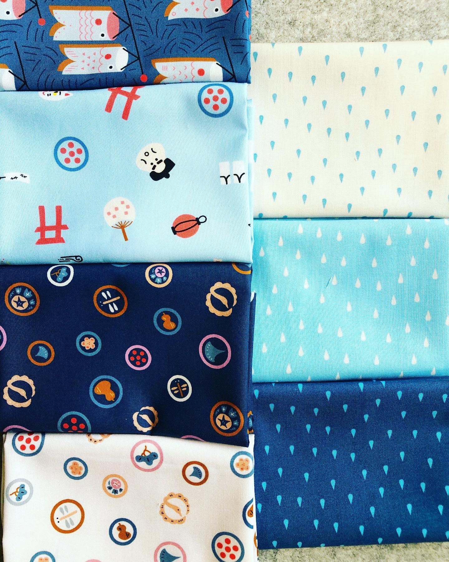FIGO Fabrics Bundle - Kingyo & Simple Pleasures 7 FQ