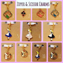 Load image into Gallery viewer, Limited Edition Alice in Wonderland Zipper or Scissor Charms
