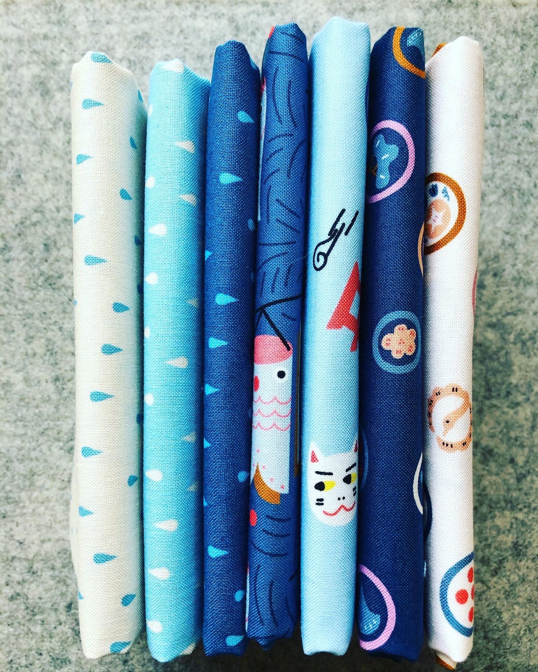 FIGO Fabrics Bundle - Kingyo & Simple Pleasures 7 FQ